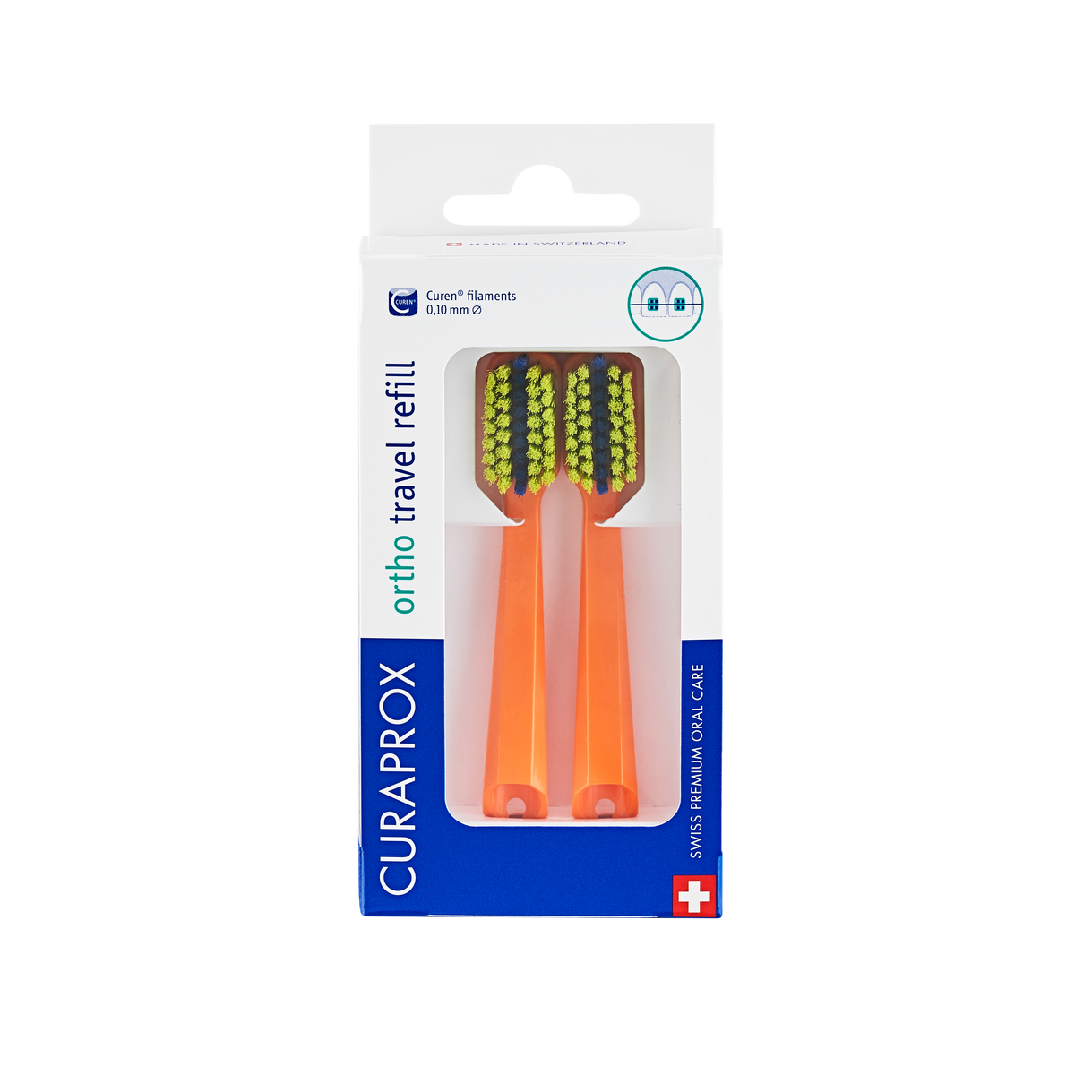 73360749_Packshot_Travel set_Ortho_CS 5460_Brush head refill Duo_Orange_Front