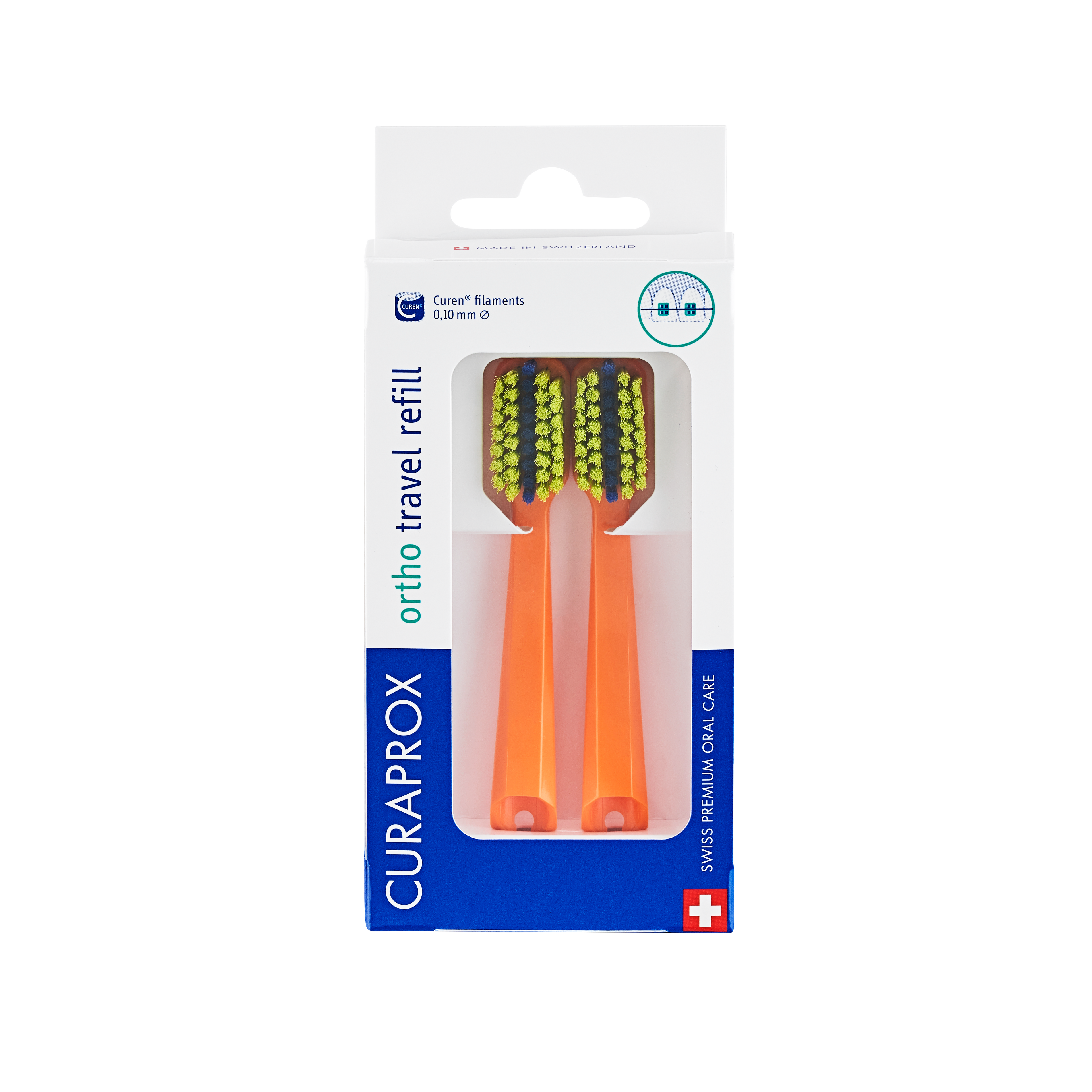 73360749_Packshot_Travel set_Ortho_CS 5460_Brush head refill Duo_Orange_Front