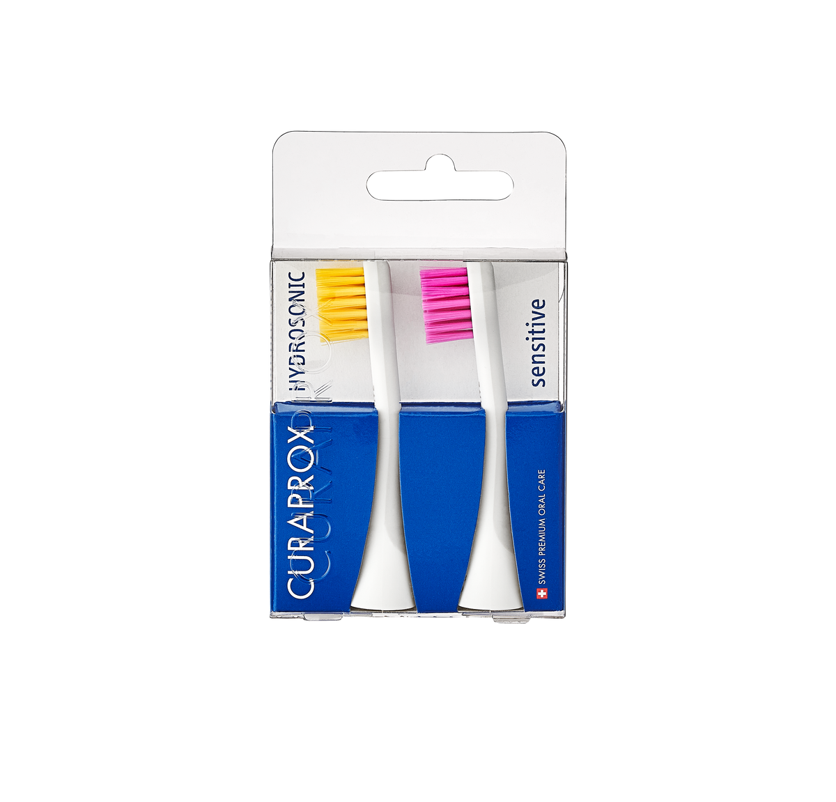 73349372_Packshot_Hydrosonic_Brush head_Sensitive_Duo-pack_Pink_Yellow_Front