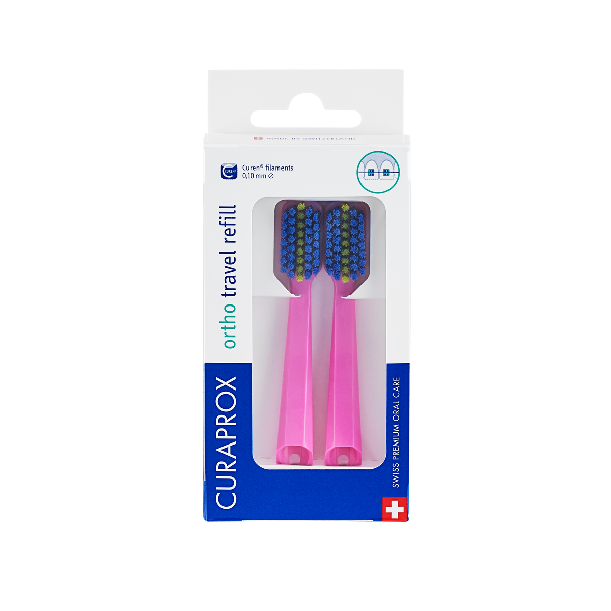 73360750_Packshot_Travel set_Ortho_CS 5460_Brush head refill Duo_Pink_Front