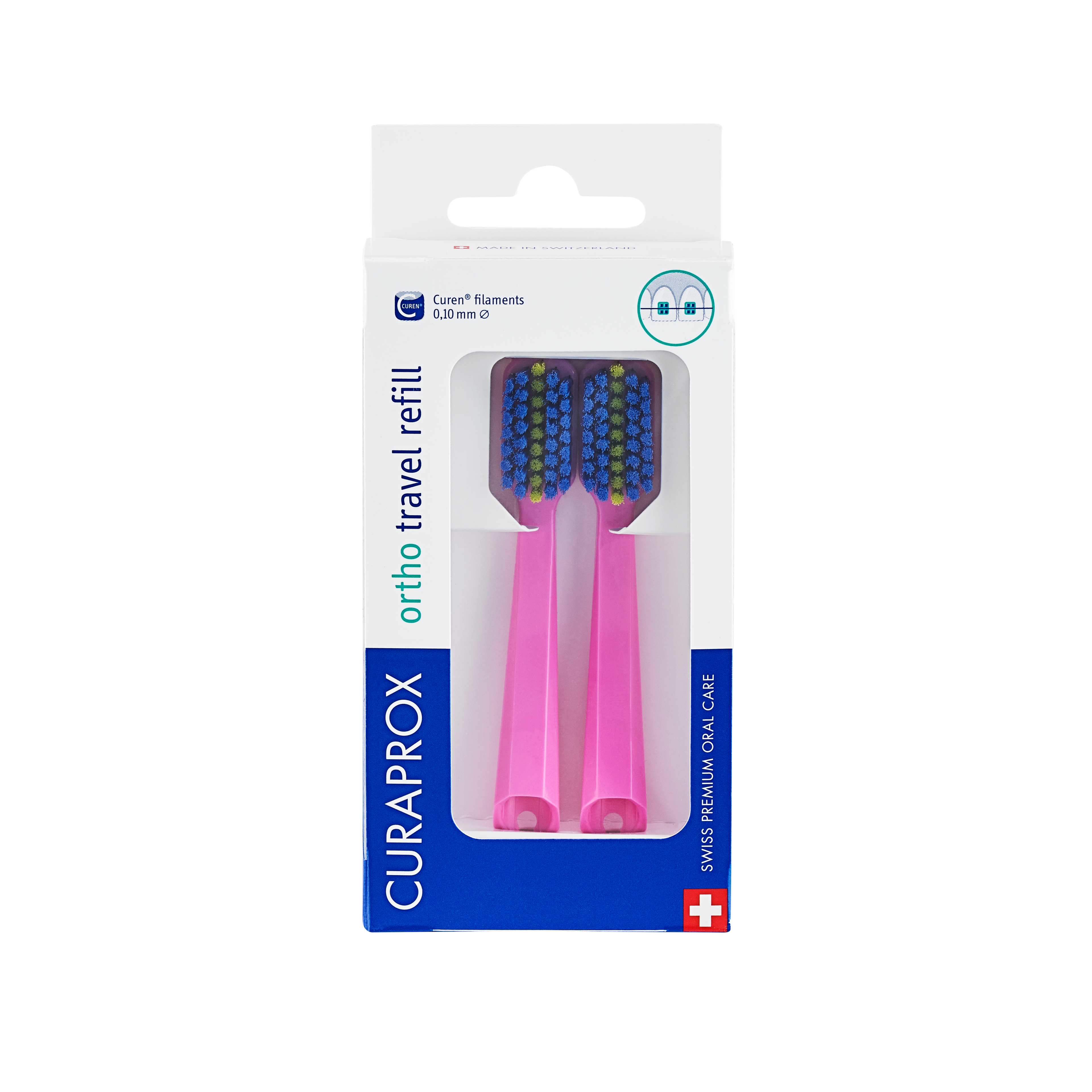 73360750_Packshot_Travel set_Ortho_CS 5460_Brush head refill Duo_Pink_Front